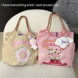 Японский тканевый мешок, нейлоновый шоппер, сумка на одно плечо, с вышивкой