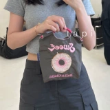 Японский тканевый мешок, нейлоновый шоппер, сумка на одно плечо, с вышивкой