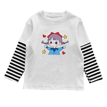 Girl Stripes 2024 Spring Autumn New CUHK Child Loose Slim Fit Cartoon Children Long Sleeve Autumn Clothing Casual Blouse Tide