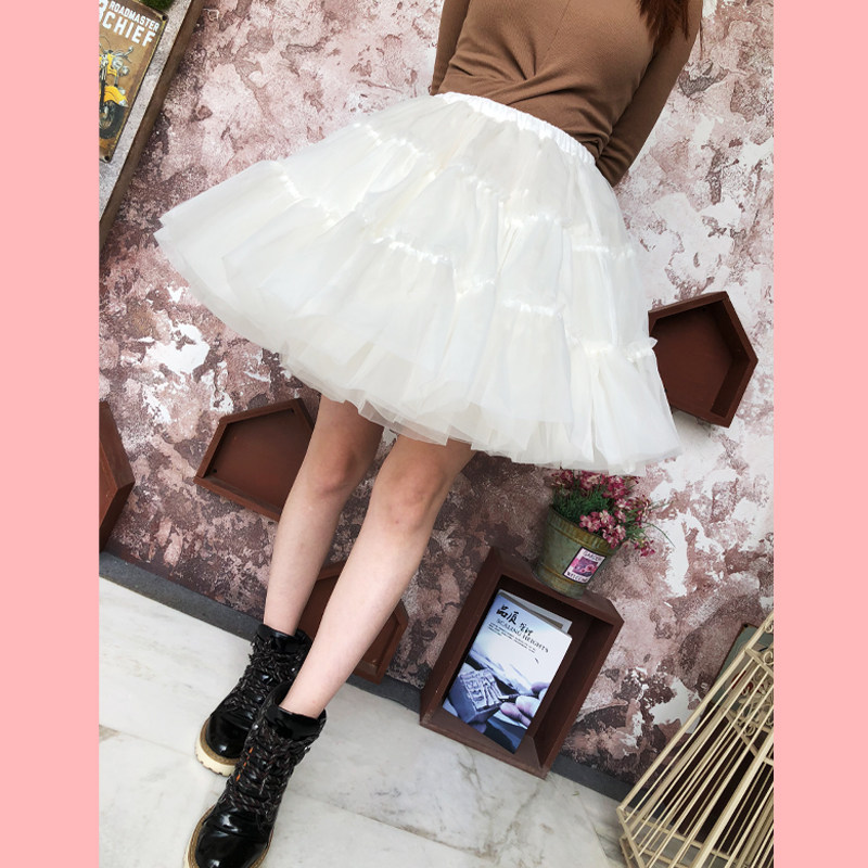14 m violent Lolita skirt with glass yarn Ogan yarn cos liner with a half - body skirt can be worn outside