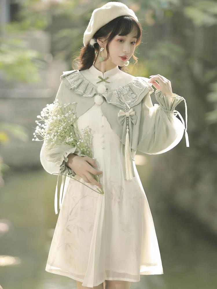 New Lolita Daily Han Elements Princess Pastoral Graceful Ocean Lolita Dress in Autumn and Winter