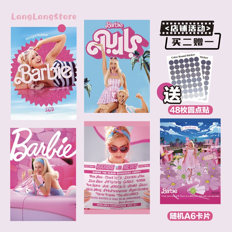 Cute Girly Heart Movie Poster Wall Stickers Barbie Dormitory Bedroom ins Style Pictorial Room Decoration Painting
