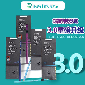 Ruimengte 138 Charcoal Pencil Art Set for Students, Ruimengte Carbon Pencil Sketching Set 3.0 Upgraded Black Gold Version, Extra Soft to Medium Hard Sketching Pencil for Training and Exams, Charcoal Drawing Pencil