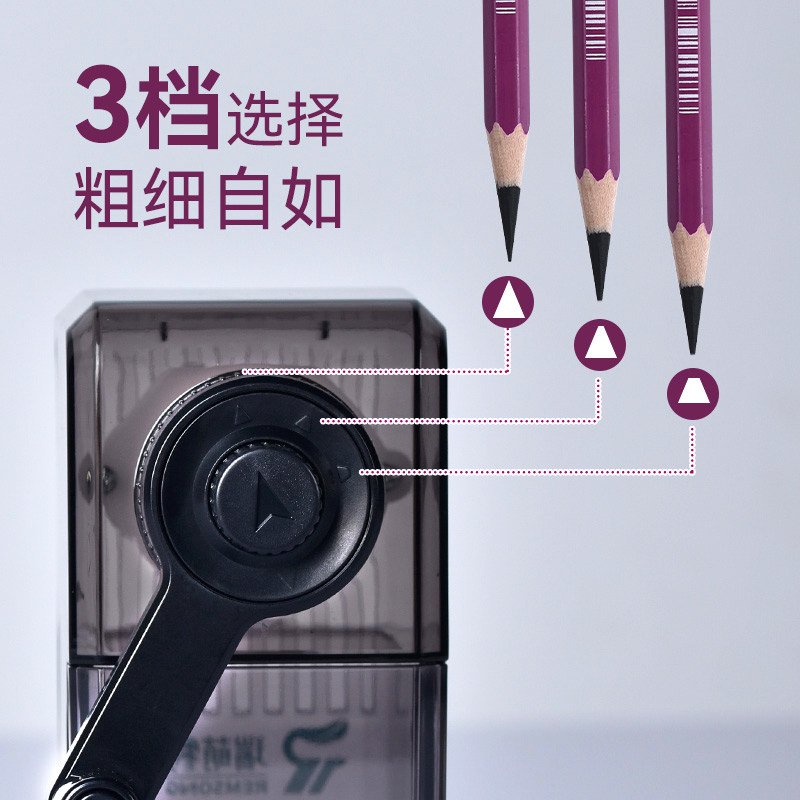 Ruimengte Sketch Pencil Sharpener, Special Pencil Charcoal Pencil Sharpener for Art Students, Hand-Cranked Pencil Sharpener, Portable, High-Looking and Safe, Primary School Students Can Use Gear Adjustment, Flexible Pencil Sharpener