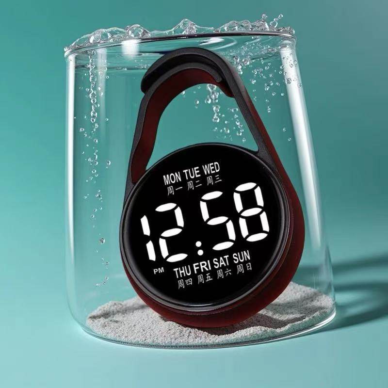 Waterproof Touch Screen with Week and Night Light Display Student Water Drop Pocket Watch Pendant Watch High-Definition Digital Hanging Electronic Watch