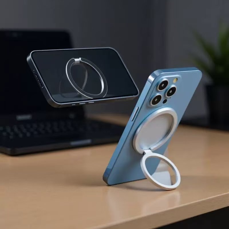 360-Degree Rotating Magsafe Magnetic Ring Holder Phone Stand Suitable for Apple 17 Pro Max Portable 15 Huawei