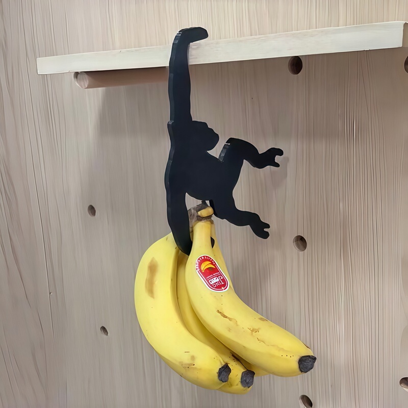 Orangutan Banana Hook, Cute, Creative, High-Value, Fun Kitchen Fruit Hanger, Household Wooden Craft Hook