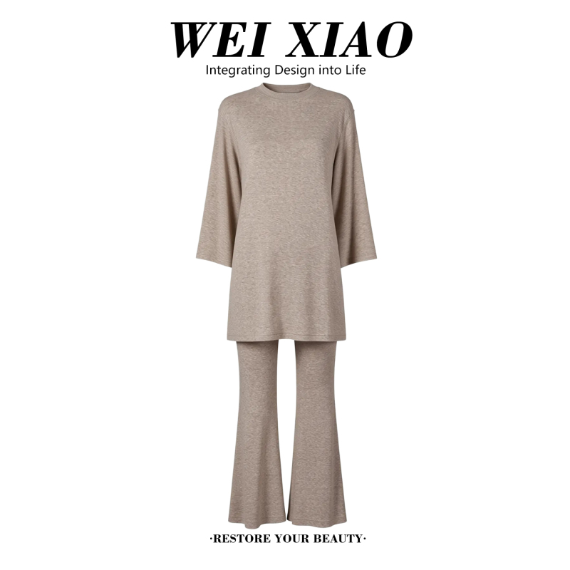 High-End Korean Chic Paper-Thin Slimming Outfit for Women, 2026 Summer New Mid-Length Top and Casual Long Pants