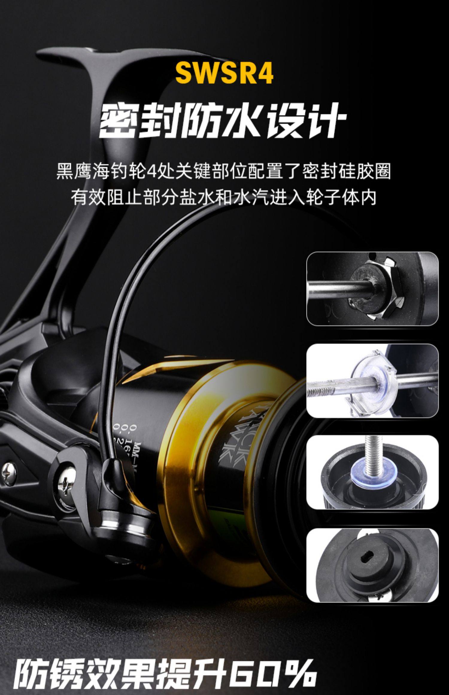 熊王 黑鹰海钓全金属纺车轮(图11)