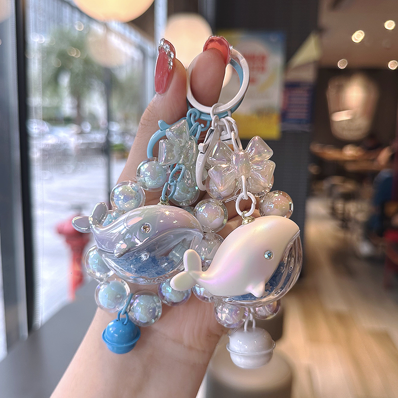 When I Run Towards You, Su Zai Zai's Same Laser Whale Keychain, Marine Animal Dolphin Couple Commemorative Gift