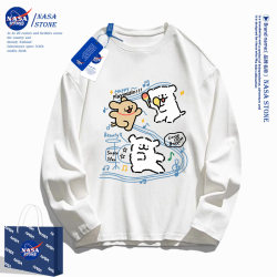Nasa Co-Branded Early Autumn Music Puppy Long-Sleeved T-Shirt for Men and Women 2025 New Casual Pure Cotton Youth Base Shirt