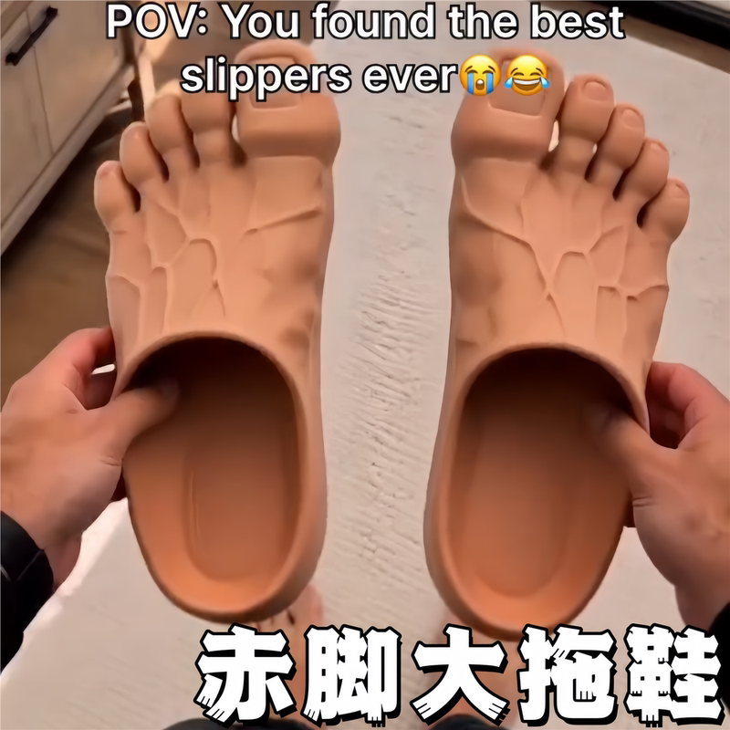 Creative Big-Toe Slippers for Halloween Cosplay, Barefoot Fairy Home Slippers, Fairy Foot-Shaped Slippers for Kids, Photo Props Jy