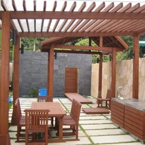 Outdoor pineapple lattice anti-corrosion wood planks outdoor courtyard solid wood terrace floor fence plank road balcony floor laying