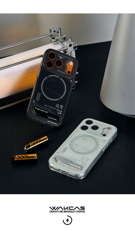 Wakcas Mechanical Power Stand Metal iPhone Case
