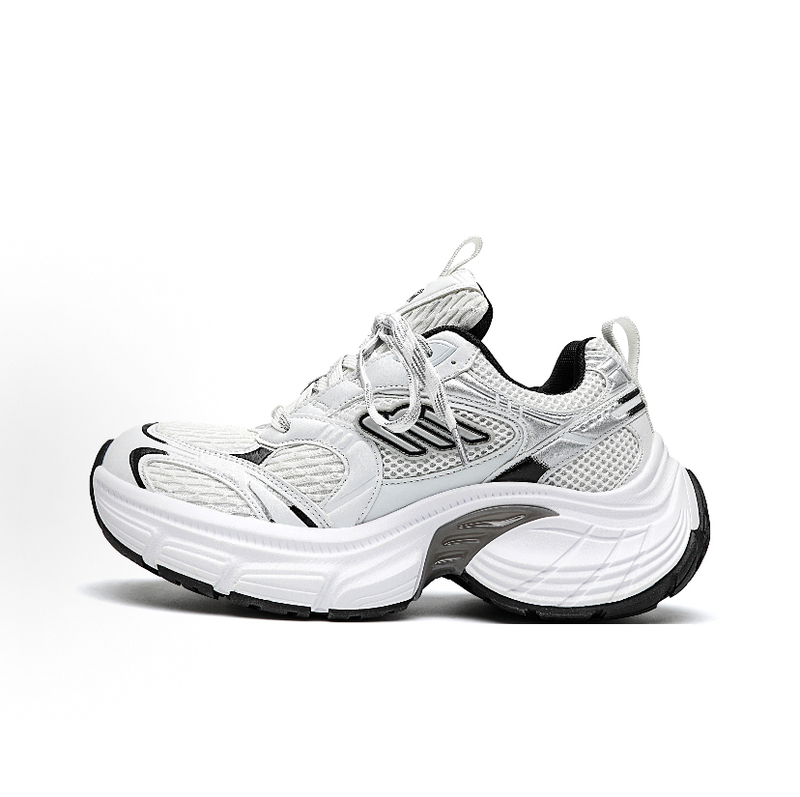 Paris-Style Dad Shoes with Thick Soles That Increase Height by 7cm, Tire Soles That Make Feet Look Smaller, Retro Jogging Shoes, Unisex White Sneakers