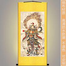 Wei Tuo Wei Tuo Bodhisattva Buddha statue hanging silk painting silk painting water and land painting decorative painting silk painting scroll painting customization