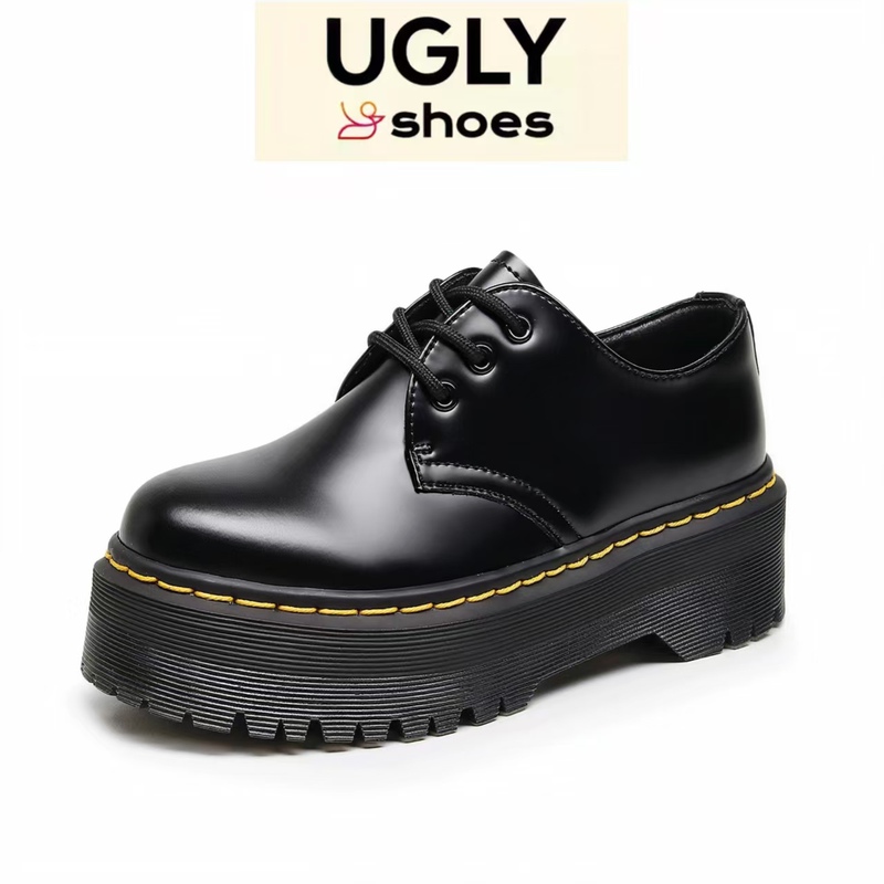 Ugly Shoes Ugly Shoes Thick-Soled Small Leather Shoes Women's Martin Boots 1461 Height-Increasing British Style Yang Mi Same Style