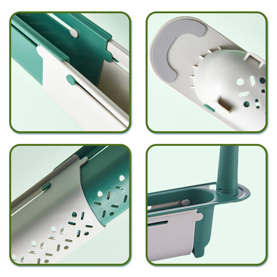 Питание коробки adjustable telescopic sink storage rack holder foldable spon 0431