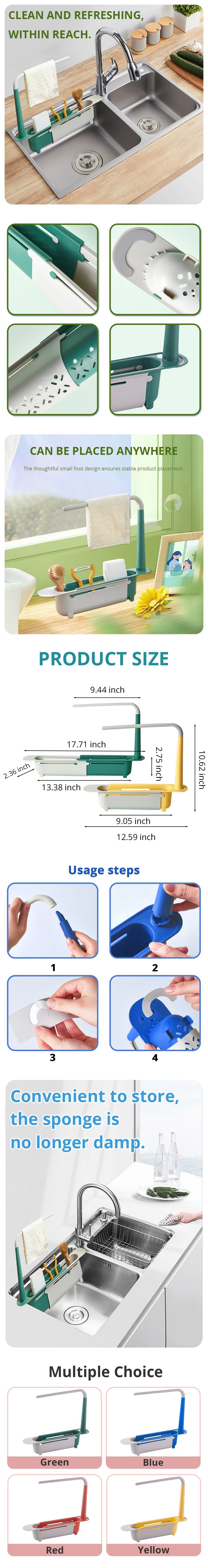 Питание коробки adjustable telescopic sink storage rack holder foldable spon 0431