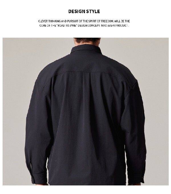 Джинсовая рубашка high-end tooling shirt jacket men's 2023 winter new cotton v Other