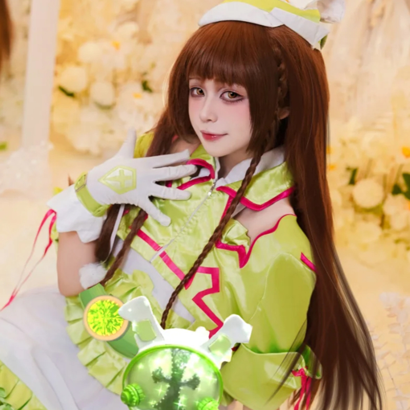 Fasu Tiannu Chunbao Cosplay Deep Brown Long Hair with Bangs, Cute Princess Wig with Scalp-Like Top, Full Head Wig