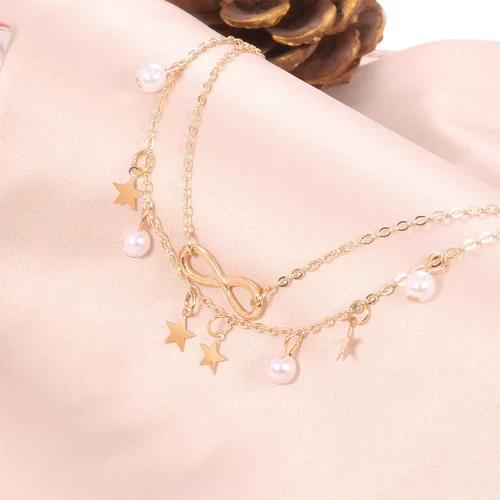 Летние ювелирные украшения, дамы с двойным слоем, ювелирные украшения для ноги.