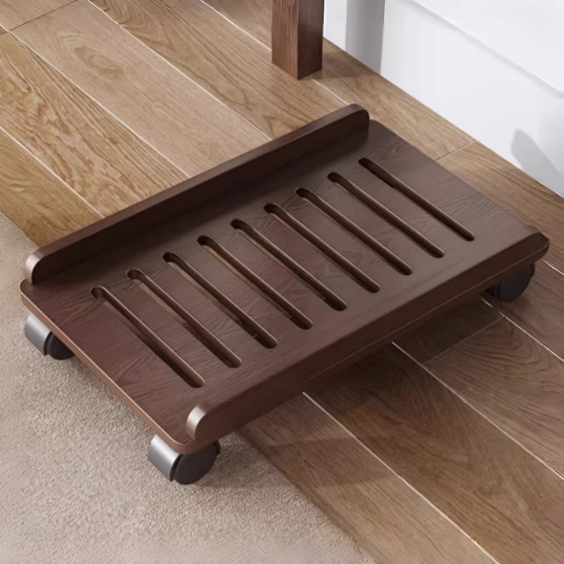 Desktop Computer Chassis Mobile Stand Storage Rack Base Heightening Bracket Solid Wood Chassis Tray under the Desk