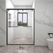 Narrow shower room partition one-pole-shaped glass aluminum alloy glass wet partition dry separation bathroom bathroom toilet shower room push