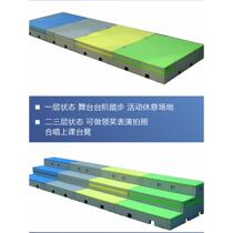 PE塑料合唱台阶学校新款移动翻转折叠阶学校教室移动三层舞台厂家