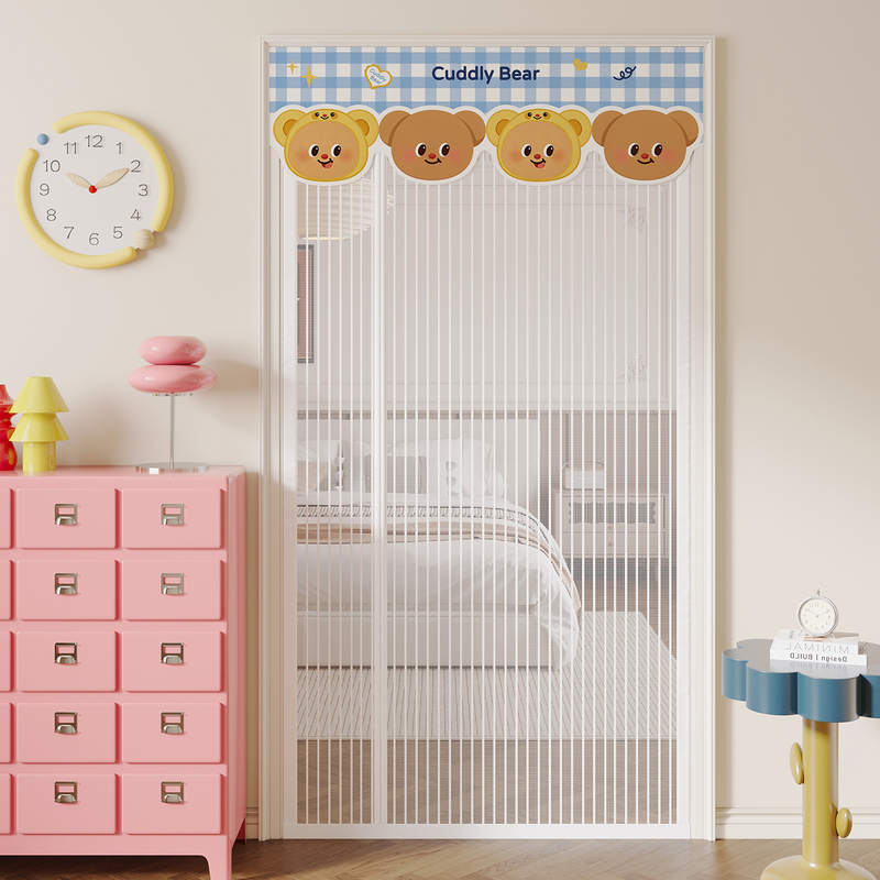 Blue Bear Magnetic Mosquito Net Door Curtain, Diamond Mesh, No-Drill, Home Bedroom Entryway Partition Curtain, Breathable Shade Curtain Blue Bear Magnetic Mosquito Net Door Curtain, Diamond Mesh, No-Drill, Home Bedroom Entryway Partition Curtain, Breathable Shade Curtain