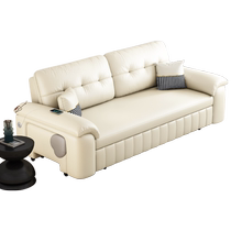 Baiying small apartment cream style sofa bed foldable single and double sitting and sleeping sofa with storage
