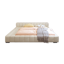 Dongwo Nuosiduo Cream Style Piano Key Leather Bed Master Bedroom Double Modern Simple First Layer Cowhide Internet Celebrity Light Luxury