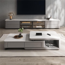 Colour-meter Boniform minimalist rock plate square tea table telescopic modern minimalist storage square tea table TV cabinet Composition