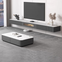 Sejibang slate suspended TV cabinet coffee table combination Nordic living room small apartment solid wood wall-mounted TV cabinet