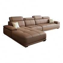 Dongwo Nuosiduo Italian minimalist Napa first-layer cowhide leather art leather sofa living room small apartment combination straight row
