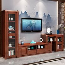 Signmaker modern Chinese solid wood TV cabinet combination modern simple small apartment retractable living room set floor cabinet furniture