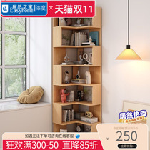 Painted simple solid wood bookshelf triangular multi-layer storage rack multi-layer corner cabinet home bedroom bookshelf storage corner