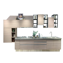 Baineng stainless steel cabinets waterproof and moisture-proof formaldehyde-free modern simple straight-line L-shaped U-shaped