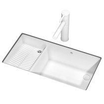 KOPO – lavabo de balcon sous le comptoir planche à laver universelle gauche et droite lavabo domestique réservoir de piscine intégré en céramique