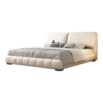 Zuomu Italian minimalist cream style leather bed master bedroom high-end atmospheric soft package elephant ear 2m x 2m 2 large bed