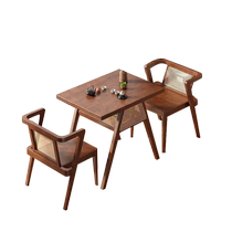 Ranmu Huipin balcony tea table and chair combination negotiation leisure three-piece set household solid wood tea table small apartment simple
