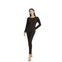 2024 velvet thickened thermal underwear for men and women in autumn and winter for couples polar fleece round neck solid color autumn clothes and trousers for middle-aged and elderly people