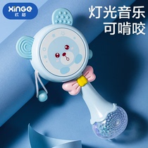 Baby rattle can be chewed 3-6 months old newborn baby hand drum music stick rattle toy 0-1 years old