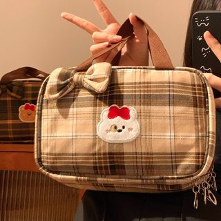 Cute Divided Makeup Bag for Women, Portable Large-Capacity Skincare Storage Bag, Travel Toiletry Bag, 2025 New Model