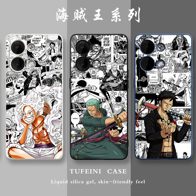 One Piece Reno9 Phone Case Suitable for Vivo S15, Oppo K10X, New Model Iqoo 11/10, Luffy Neo7, Female 6, Male 8Pro, One Plus 9R, Anime 10, Trendy X80, Silicone 8t, Merchandise Ace Manga