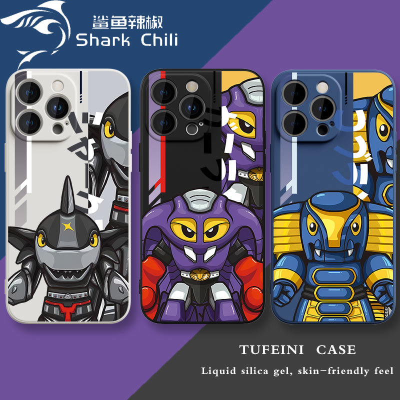 Shark Chili Apple 12 Pro Phone Case iPhone 13 Pro Max Suitable for 14 Scorpion Lailai Xr Couple 8 Plus Liquid Silicone New Model XS Max Female X Male 7P Creative Se Trendy Mini15