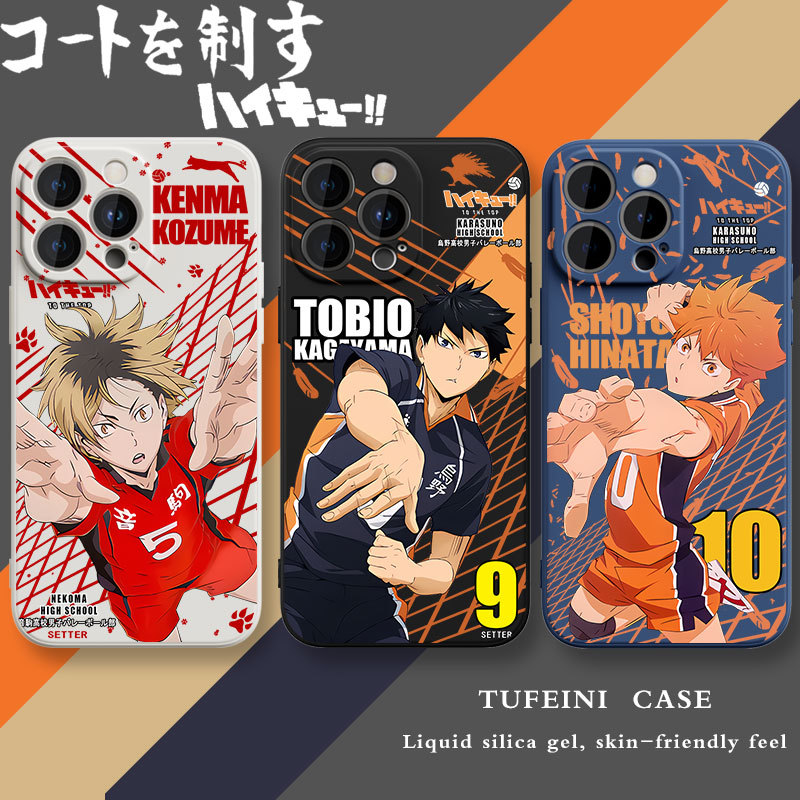 Volleyball Boy-Themed iPhone 14 Pro Max Phone Case iPhone 13 Liquid 12 Mini New Model 11 Pro Hinata Shoyo 8 Plus Male 7 Silicone XS Max Female Xr Anime Creative Merchandise Trendy