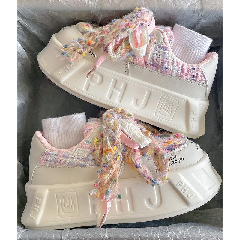 French Uamtor Dopamine Colorful Shoes for Women 2026 Spring and Summer New Fashion Height-Increasing Thick-Soled Versatile Casual Shoes