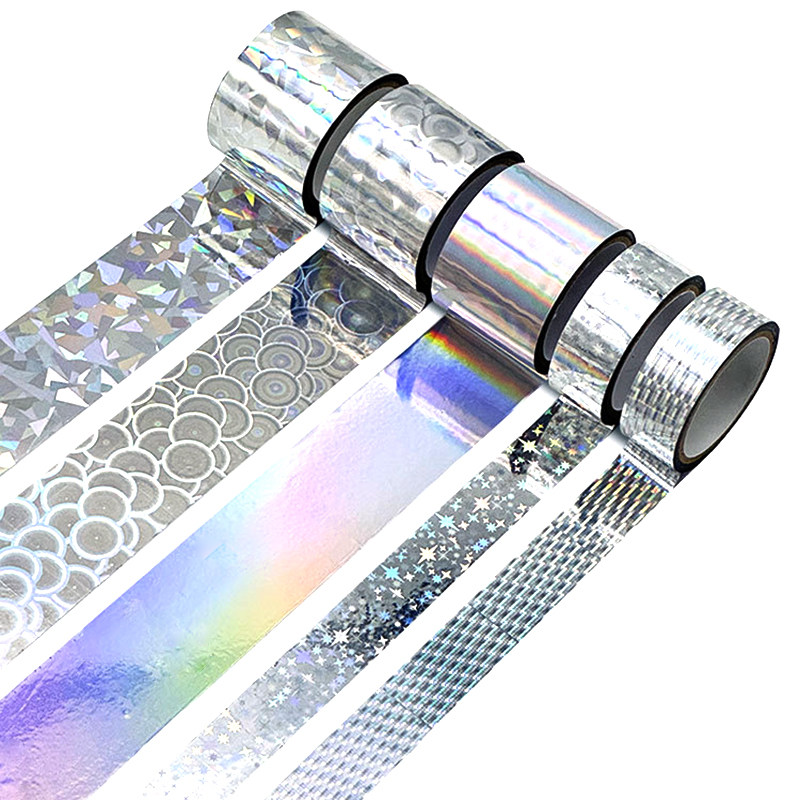 Electroplated laser OPP iridescent film tape, handmade journal decoration, aurora color-changing tape decoration set