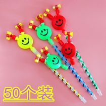 Large smiley face blowing the dragon whistle blowing roll childrens toy smiley face clown blowing the dragon push small gifts stall students